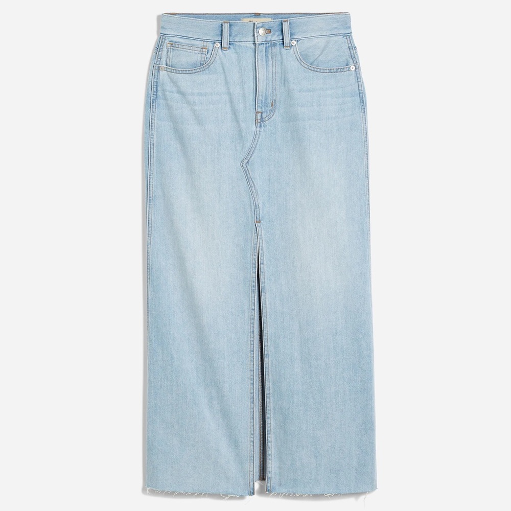 Madewell The Rilee Blue Jean Denim Midi Skirt Size 27